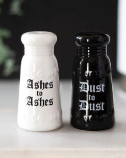 Asche Zu Asche Salz & Pfeffer Set -Cosly Verkaufsgeschäft ashes to ashes salz und pffer set ashes to ashes salt and pepper shaker halloween homeware gothic homeware 53763 04