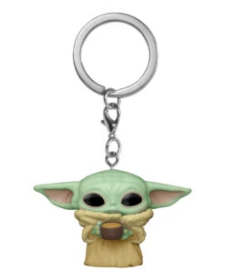 Baby Yoda The Child Mit Tasse Schlüsselanhänger Funko Pocket POP!
