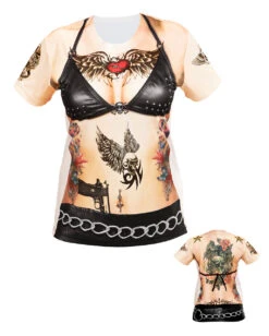 Sexy Rockerbraut T-Shirt -Cosly Verkaufsgeschäft biker girl t shirt rocker lady t shirt hevay meatl braut kostuemzubehoer 29378 4