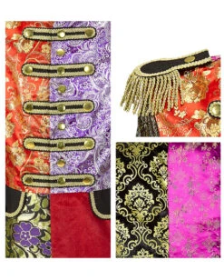 Bunte Venezianische Parade Jacke -Cosly Verkaufsgeschäft bunte venezianische jacquard jacke patchwork parade jacket im military style kostuemzubehoer 39697 04