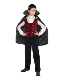 Düsterer Vampir Kinderkostüm Mit Cape