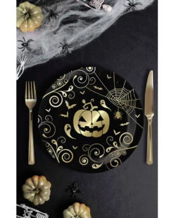 Extravagante Halloween Kürbis Pappteller 6 St. -Cosly Verkaufsgeschäft edle halloween kuerbis pappteller noble halloween pumpkin paper plate elegante halloween tischdeko 53231 2