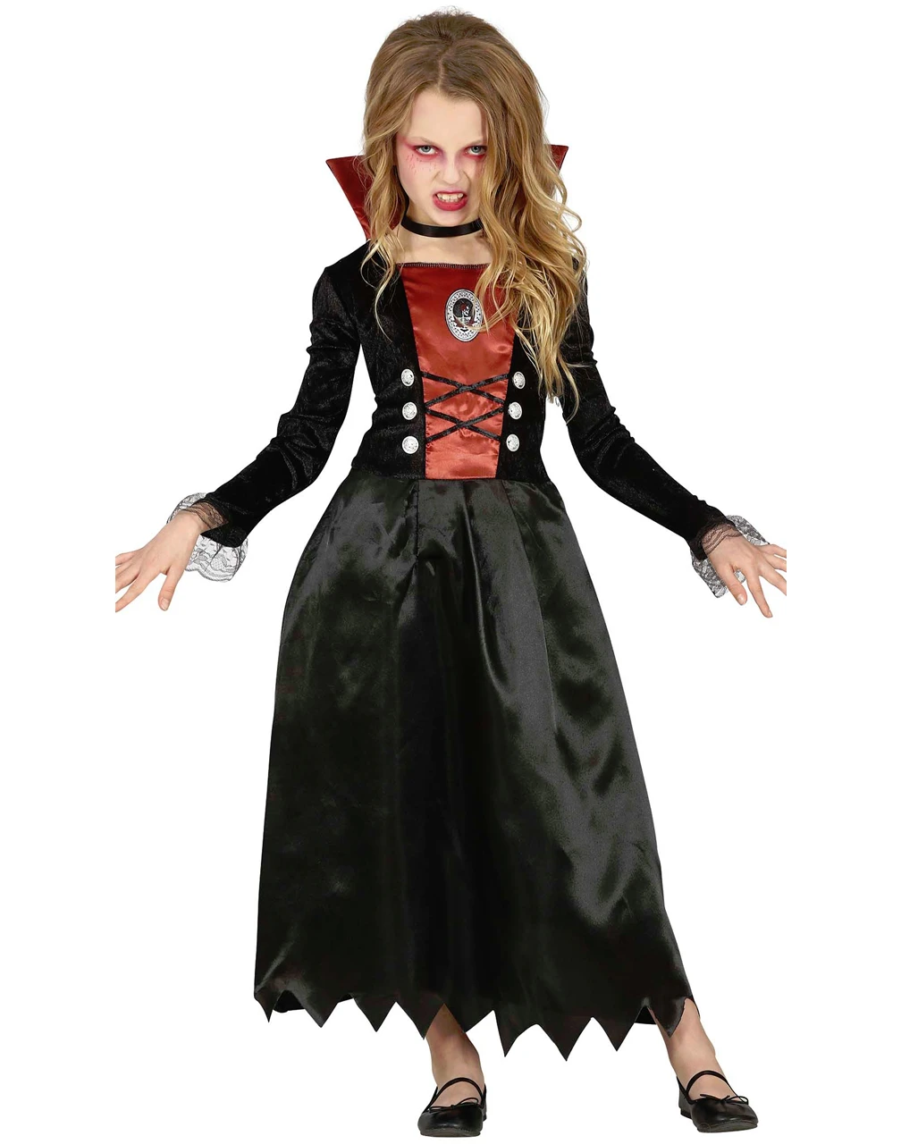 Elegantes Vampiress Kinder Kostüm 3 Elegantes Vampiress Kinder Kostüm