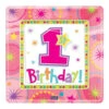 Pappteller 1. Geburtstag -Cosly Verkaufsgeschäft erster geburtstags teller one derful birthday girl partyzubehoer 8802766
