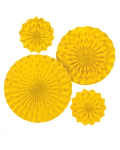Gelbes Fächer-Deko Set