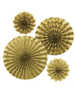 Goldenes Fächer-Deko Set
