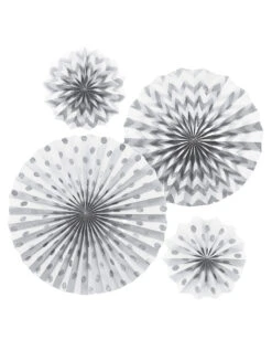 Weißes Fächer-Deko Set