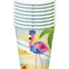 Pinke Flamingo Pappbecher 8 St.