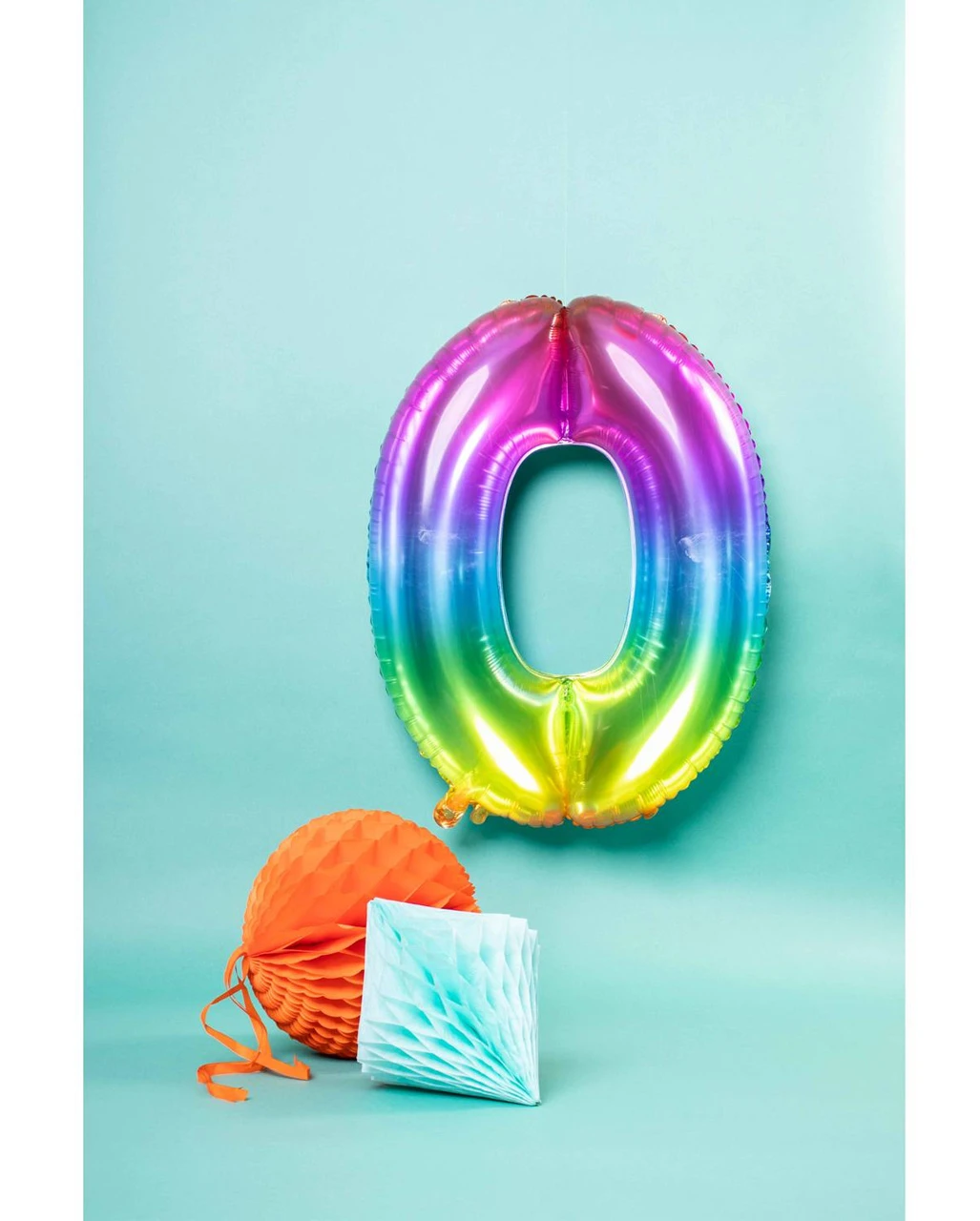 Regenbogen Folienballon Zahl 0 4 Regenbogen Folienballon Zahl 0 – Bild 2