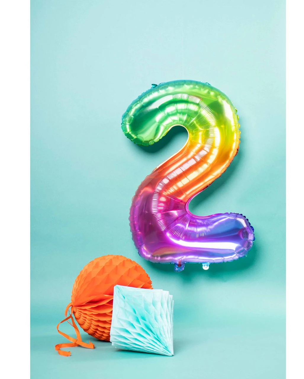 Regenbogen Folienballon Zahl 2 4 Regenbogen Folienballon Zahl 2 – Bild 2