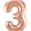 Folienballon Zahl 3 Rose Gold -Cosly Verkaufsgeschäft folienballon zahl 3 rose gold 36981