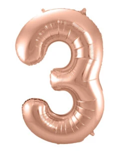 Folienballon Zahl 3 Rose Gold