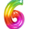 Regenbogen Folienballon Zahl 6