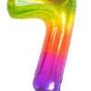 Regenbogen Folienballon Zahl 7
