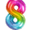 Regenbogen Folienballon Zahl 8