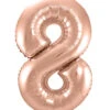 Folienballon Zahl 8 Rose Gold