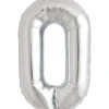 Folienballon Zahl 0 Silber