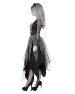 Geister Braut Kostüm Mit Rosenschleier -Cosly Verkaufsgeschäft friedhofs braut kostuem mit rosenschleier geister braut verkleidung halloween graveyard bride costume 35782 2