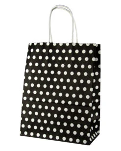 Schwarze Geschenktasche Gepunktet Groß