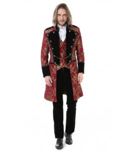 Gothic Aristokrat Herren Mantel Gold Rot Brokat 7 Gothic Aristokrat Herren Mantel Gold Rot Brokat -Cosly Verkaufsgeschäft gothic aristokrat herrenmantel gold rot brokatmuster gothic aristocrat mens coat gothic mantel 39102 2