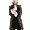 Gothic Aristokrat Herren Mantel Gold Brokat