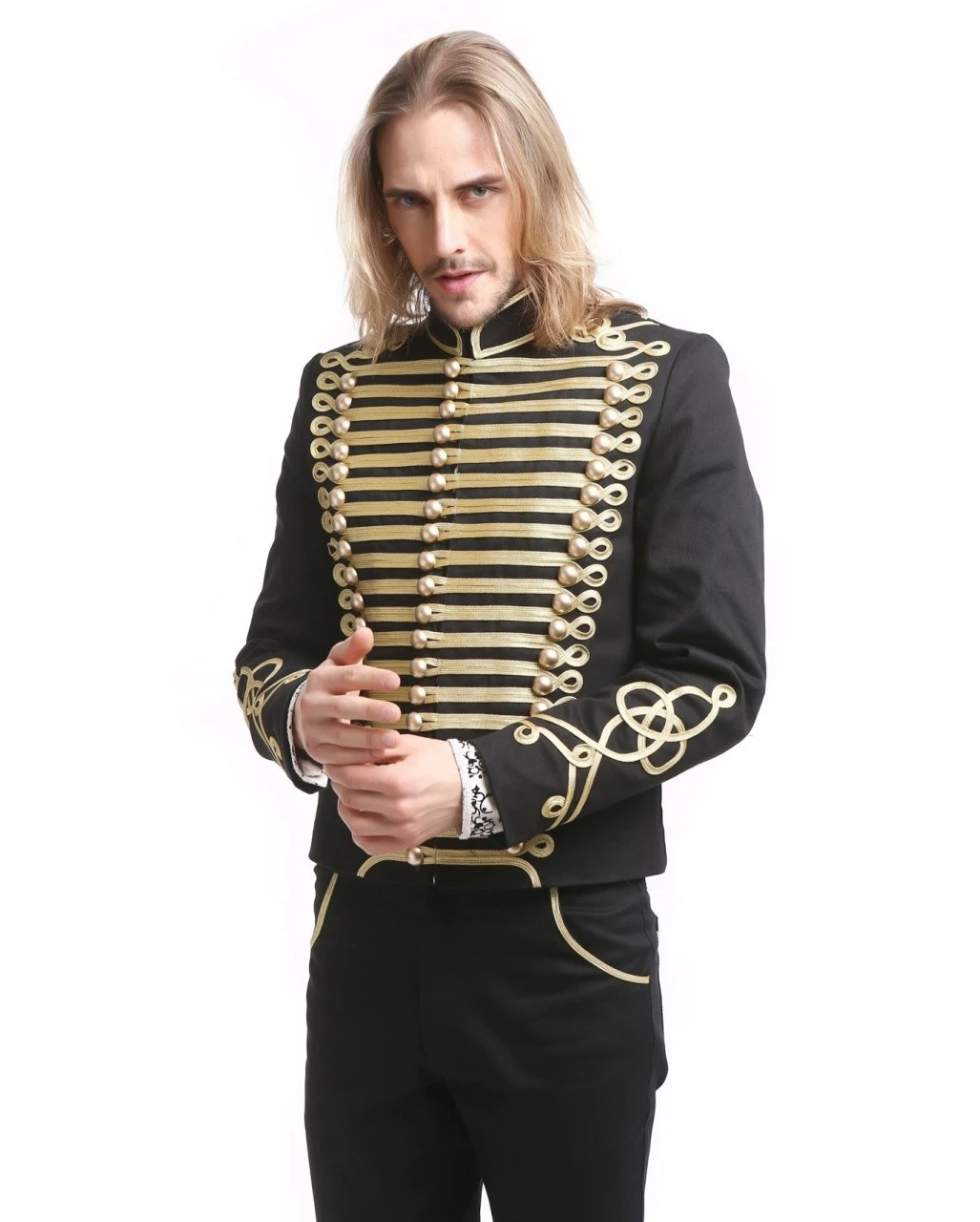 Gothic Parade Jacke Schwarz Gold 3 Gothic Parade Jacke Schwarz Gold