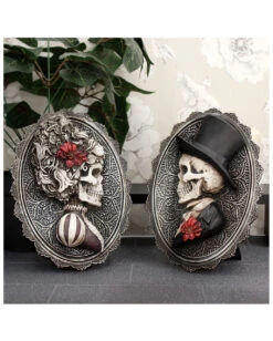 Gothic Skelett Dame Day Of The Dead Wand- & Standbild -Cosly Verkaufsgeschäft gothic skelett dame day of the dead wandbild gothic skeleton wall plaque stilvolle gothic deko 39301