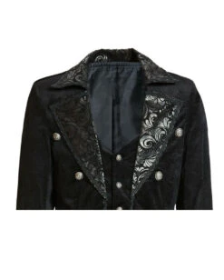 Gothic Vampir Piratenmantel -Cosly Verkaufsgeschäft gothic vampir piraten mantel gothic samtmantel schwarzer herrenmantel 54312 07