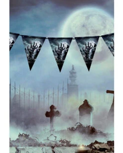 Zombie Friedhof Wimpel Girlande Halloween 3m -Cosly Verkaufsgeschäft halloween friedhof wimpel girlande halloween graveyard banner halloween friedhof dekoration 53182 3