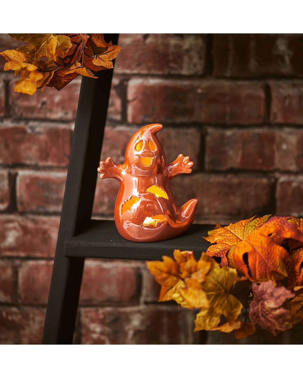 LED Laterne Halloween Geist 14cm 4 LED Laterne Halloween Geist 14cm – Bild 2