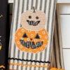 Gestreiftes Geschirrtuch Happy Halloween Kürbis -Cosly Verkaufsgeschäft halloween geschirrtuch happy halloween kuerbis halloween dishtowel happy halloween pumpkins halloween homeware 53110