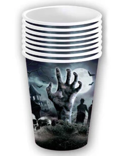 Halloween Pappbecher Zombie Friedhof 6 St. 7 Halloween Pappbecher Zombie Friedhof 6 St. -Cosly Verkaufsgeschäft halloween zombie friedhof pappbecher halloween zombie graveyard paper cups halloween friedhof dekoration 53191 3