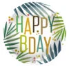 Happy Birthday Folienballon Mit Palmzweigen 45cm -Cosly Verkaufsgeschäft happy birthday foilienballon mit palmblaetter happy birthday foil ballon with palm leaves heliumballons 52346 01