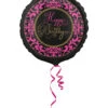 Folienballon Happy Birthday Schwarz-pink 43cm