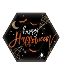 Happy Halloween Hexagon Pappteller 8 St.