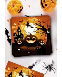 Servietten Happy Halloween Kürbis 12 St. -Cosly Verkaufsgeschäft happy halloween kuerbis servietten happy halloween pumpkin napkins halloween deko kinder 53195 2