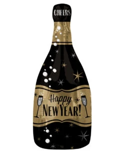 Happy New Year Champagner Flasche Folienballon