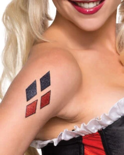 Glitzer-Tattoo Harley Quinn -Cosly Verkaufsgeschäft harley quinn glitter tattoo harley quinn kostuemzubehoer bild2 27621