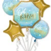 Hello World Folienballon Bouquet Blau -Cosly Verkaufsgeschäft hello world folienballon bouquet blau folienballon babybshower set 38585