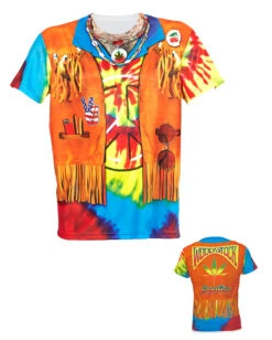 Flower Man T-Shirt -Cosly Verkaufsgeschäft hippie shirt hippie kostuem flower power kostuem reaggae shirt 29395 4