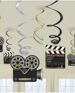 Hollywood Swirl Hängedekoration 12-teilig -Cosly Verkaufsgeschäft hollywood deko swirl haengedekoration silvester und 20er jahre deko 38576