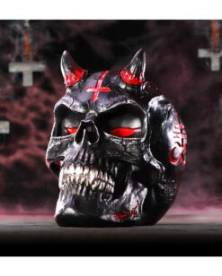 Infernal Teufels Totenschädel 20cm -Cosly Verkaufsgeschäft infernal teufels totenkopf infernal teufels totenschaedel infernal devil skull gothic deko 54566 07