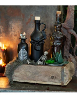 Vintage Glasflasche Kristallschliff Eckig 23cm -Cosly Verkaufsgeschäft jekyll and hyde giftflasche jekyll and hyde poision bottle halloween tischdeko gothic homeware 52022 07 1