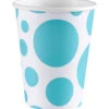 Karibisch Blaue Punkt Pappbecher 8 St. -Cosly Verkaufsgeschäft karibik blaue dots pappbecher tischdekoration sommerparty punkte muster paper cups 35750