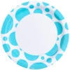 Karibisch Blaue Punkt Pappteller 8 St. -Cosly Verkaufsgeschäft karibik blaue dots pappteller tischdekoration sommerparty punkte muster paper plates 35705