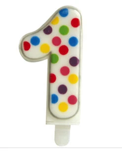 Zahlenkerze Konfetti Nr. 1 (6,5cm)