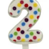 Zahlenkerze Konfetti Nr. 2 (6,5cm)