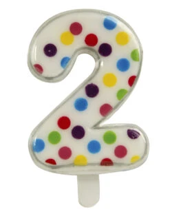 Zahlenkerze Konfetti Nr. 2 (6,5cm)