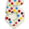 Zahlenkerze Konfetti Nr. 5 (6,5cm)