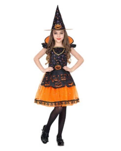 Kürbis Hexe Kinderkostüm -Cosly Verkaufsgeschäft kuerbishexe kinderkostuem pumpkin witch child costume halloween kinderkostuem 51735 01
